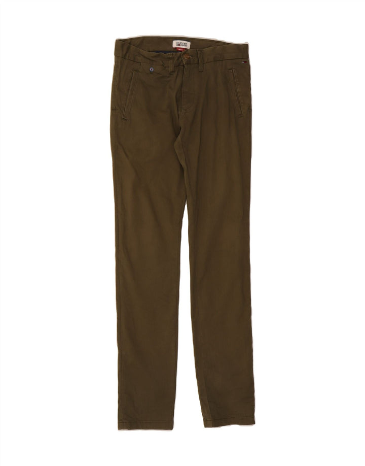 TOMMY HILFIGER Womens Straight Chino Trousers W29 L34 Khaki Cotton Vintage Tommy Hilfiger and Second-Hand Tommy Hilfiger from Messina Hembry 