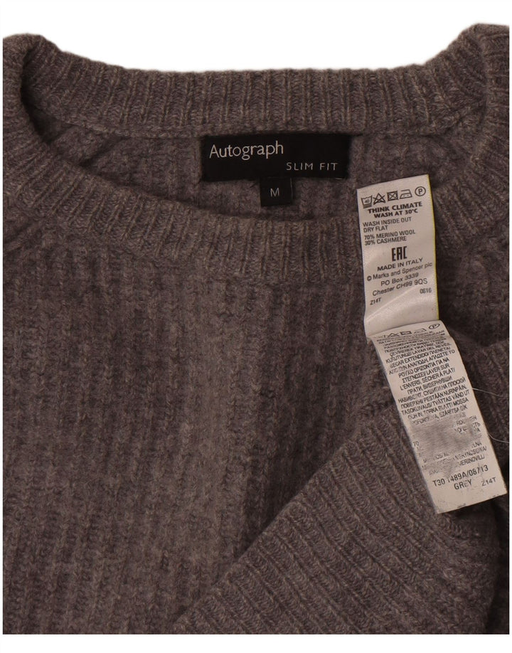 Suéter feminino Marks & Spencer com gola canoa e gola redonda Reino Unido 14 cinza médio