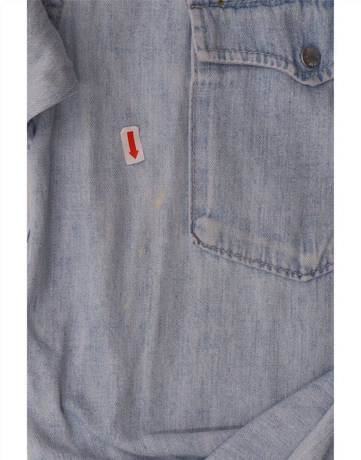 MUSTANG Mens Denim Shirt Small Blue Vintage Mustang and Second-Hand Mustang from Messina Hembry 