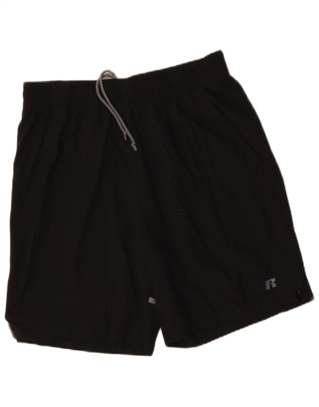 Shorts esportivos masculinos RUSSELL ATLÉTICOS grandes de poliéster preto