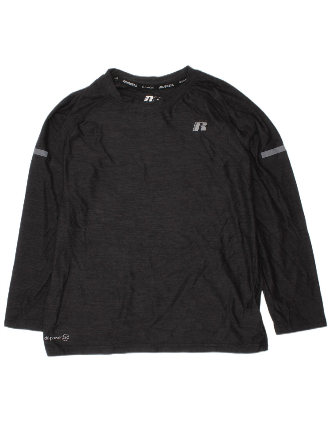 Russell Athletic Boys Dri-Power Top manga comprida 7-8 anos médio preto