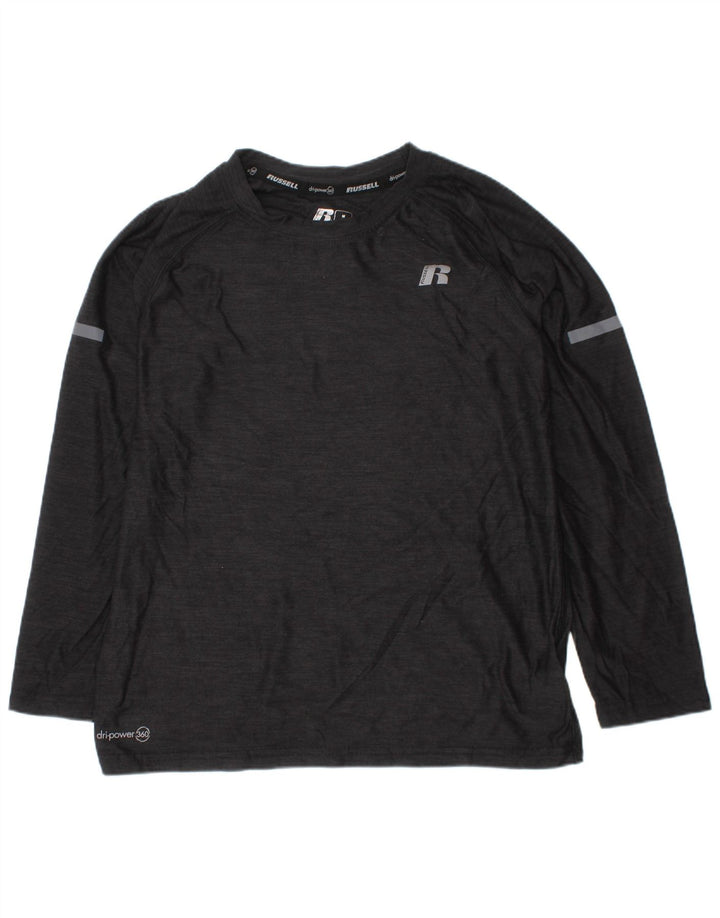 Russell Athletic Boys Dri-Power Top manga comprida 7-8 anos médio preto