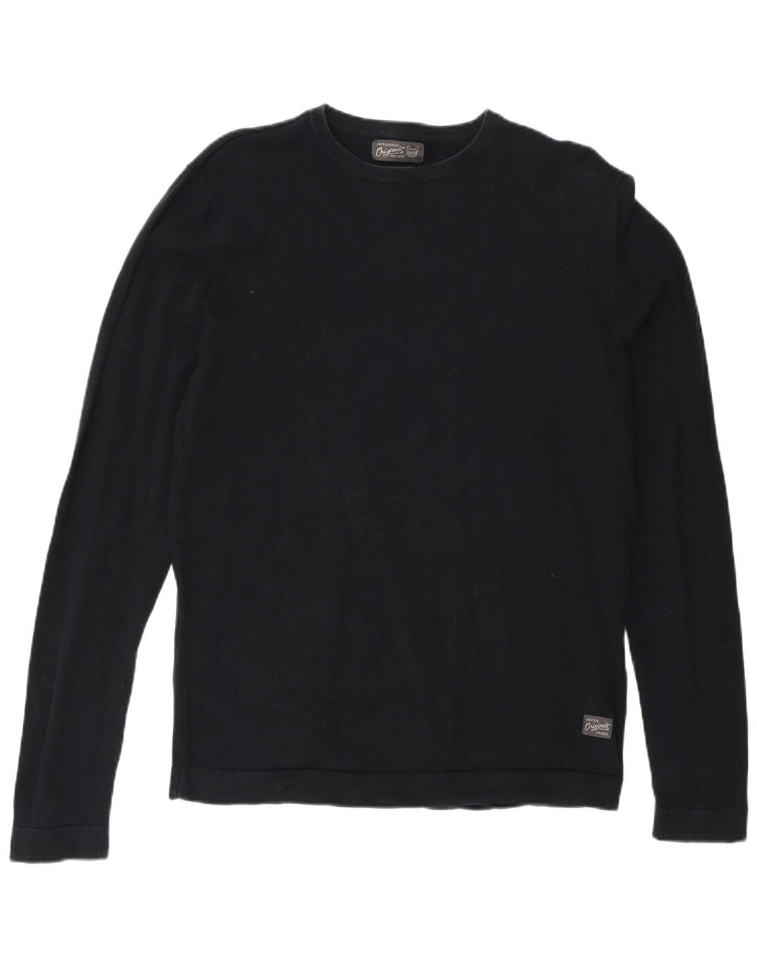 Suéter masculino Jack & Jones com gola redonda, pequeno algodão preto