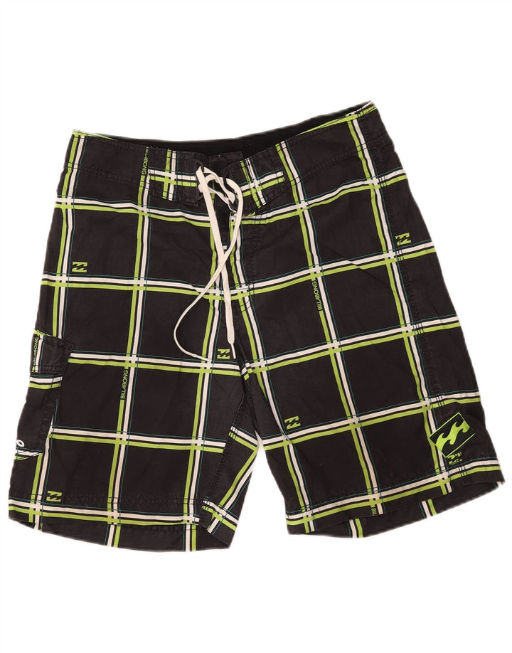 Calção de banho masculino BILLABONG poliéster xadrez preto médio