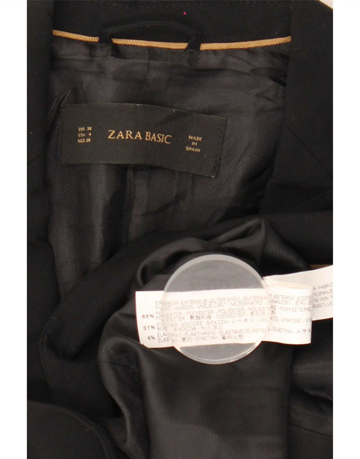 Jaqueta blazer feminina Zara com 1 botão EU 36 XS preto poliéster