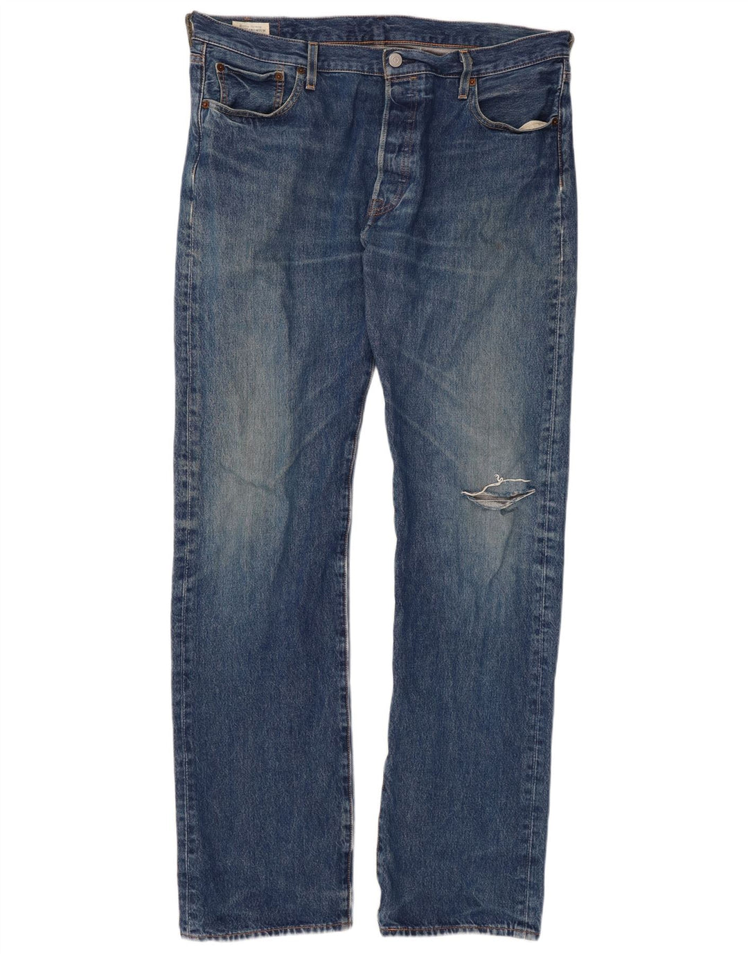 LEVI'S Masculino 501 Straight Jeans W36 L34 Azul Algodão