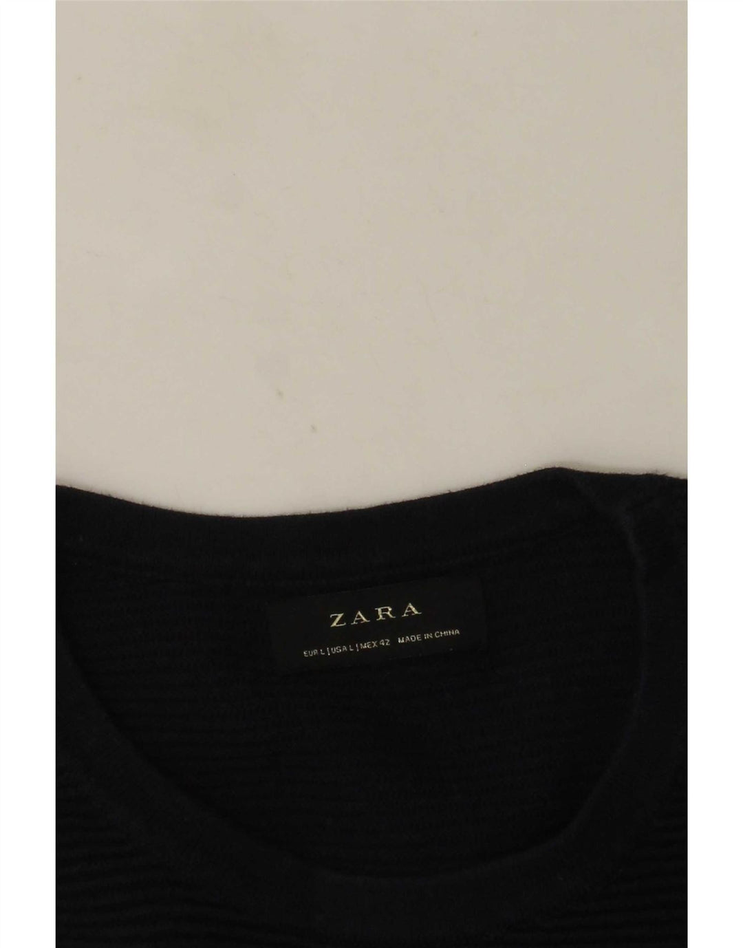 Zara Suéter masculino com gola redonda grande azul marinho