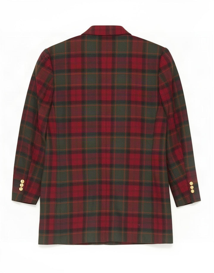 Jaqueta Marks & Spencer feminina St. Michael Blazer Reino Unido 12 xadrez vermelho médio