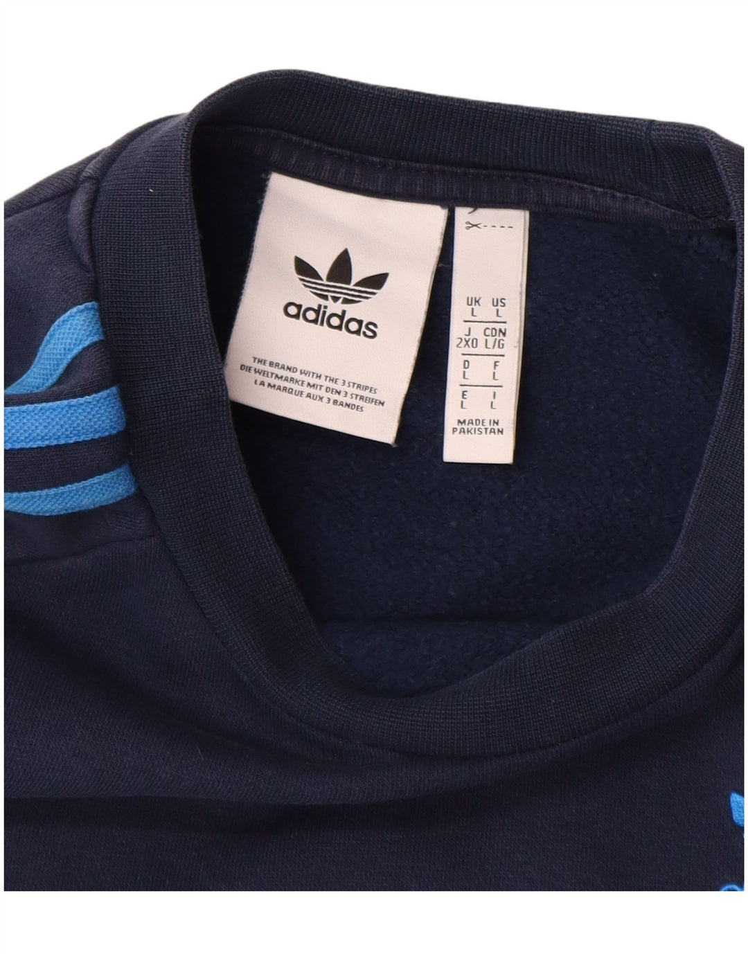 ADIDAS Mens Moletom Jumper Grande Algodão Azul Marinho