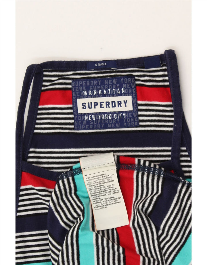 Vestido camiseta feminino SUPERDRY Manhattan UK 6 XS listrado multicolorido