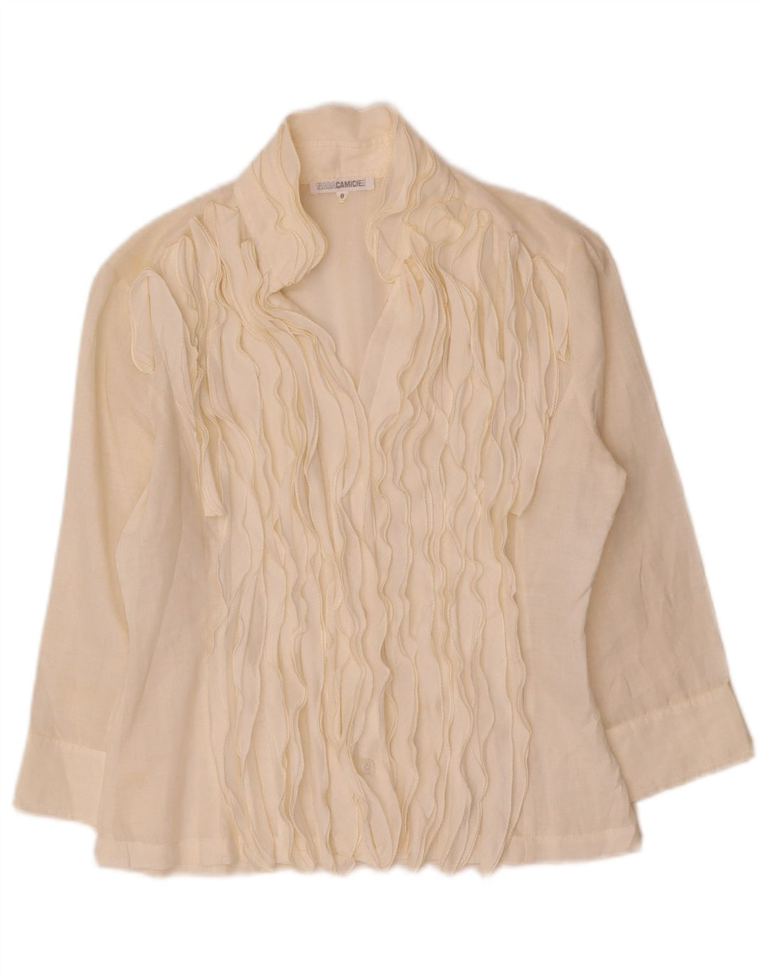 Blusa feminina Naracamicie manga 3/4 grande EUA 0 XS off white