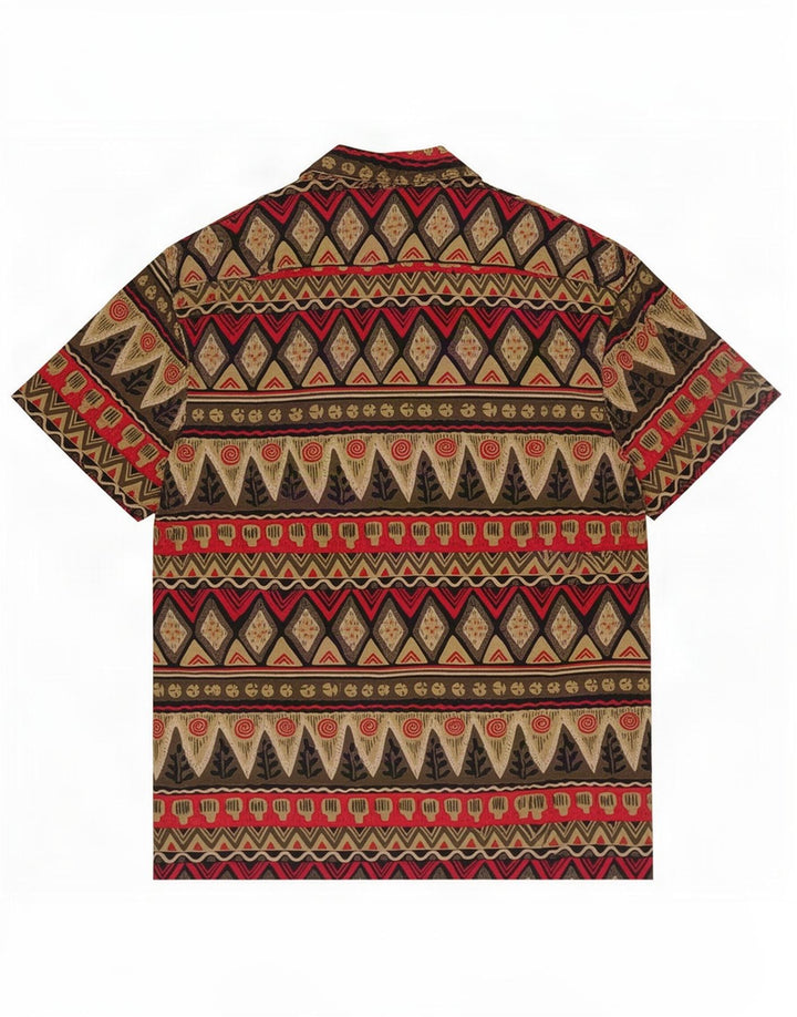 Camisa masculina Ciao manga curta pequena patchwork multicolorido
