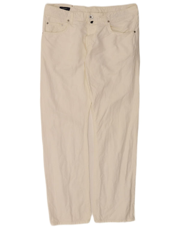 Gant masculino Tyler cintura baixa regular ajuste jeans reto W36 L32 algodão branco
