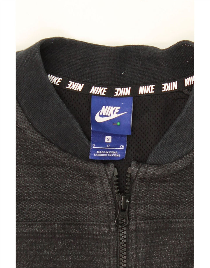 NIKE Mens Tracksuit Top Jacket Small Black Flecked Cotton Vintage Nike and Second-Hand Nike from Messina Hembry 