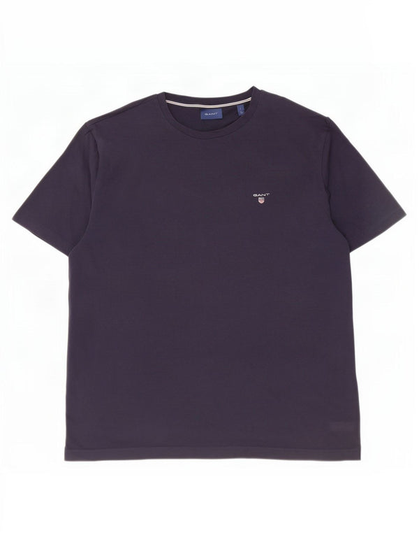 Gant Mens T-Shirt Top Large Navy Blue Cotton
