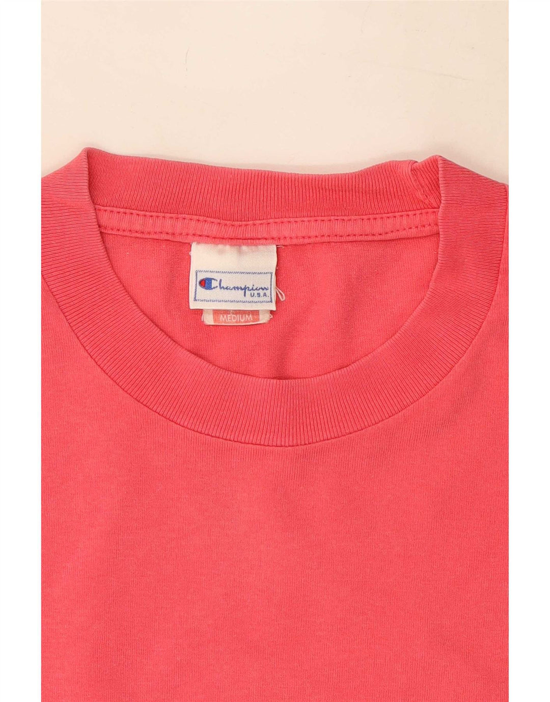 Camiseta masculina gráfica Champion algodão rosa médio