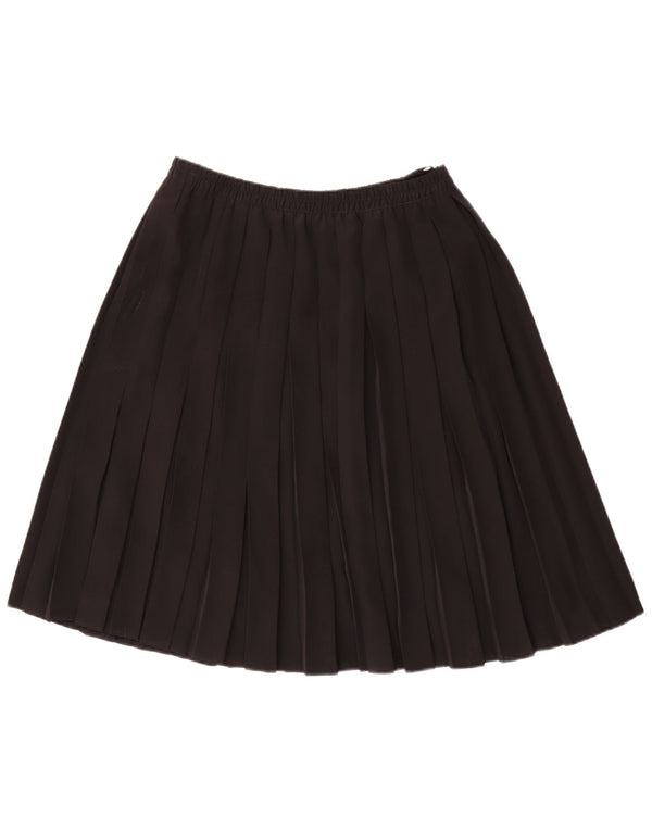 Saia plissada feminina vintage EU 42 grande W34 poliéster preto