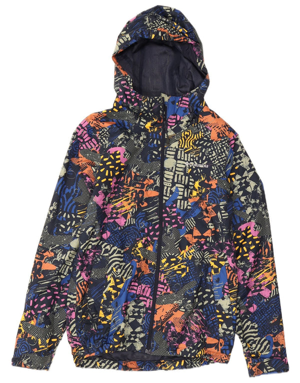 Jaqueta de chuva feminina Columbia com padrão abstrato UK 10 pequena multicolorida
