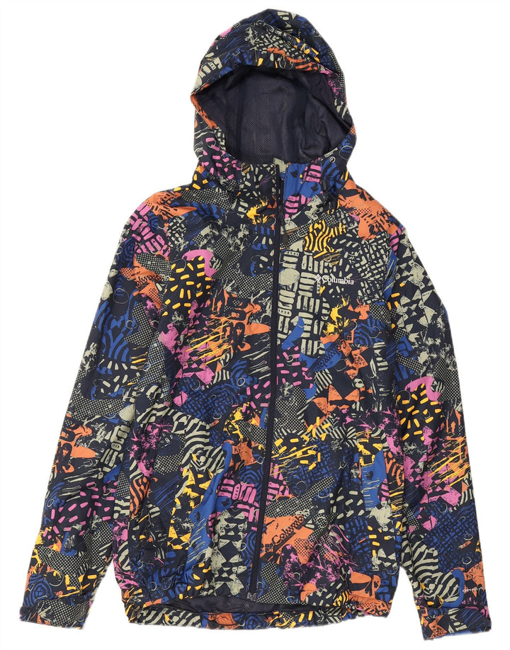 Jaqueta de chuva feminina Columbia com padrão abstrato UK 10 pequena multicolorida