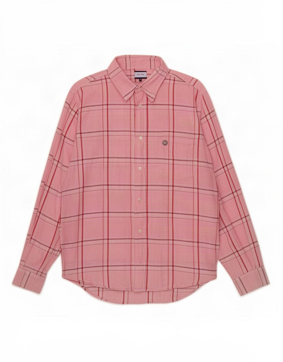 Camisa masculina Murphy & Nye de algodão xadrez rosa médio