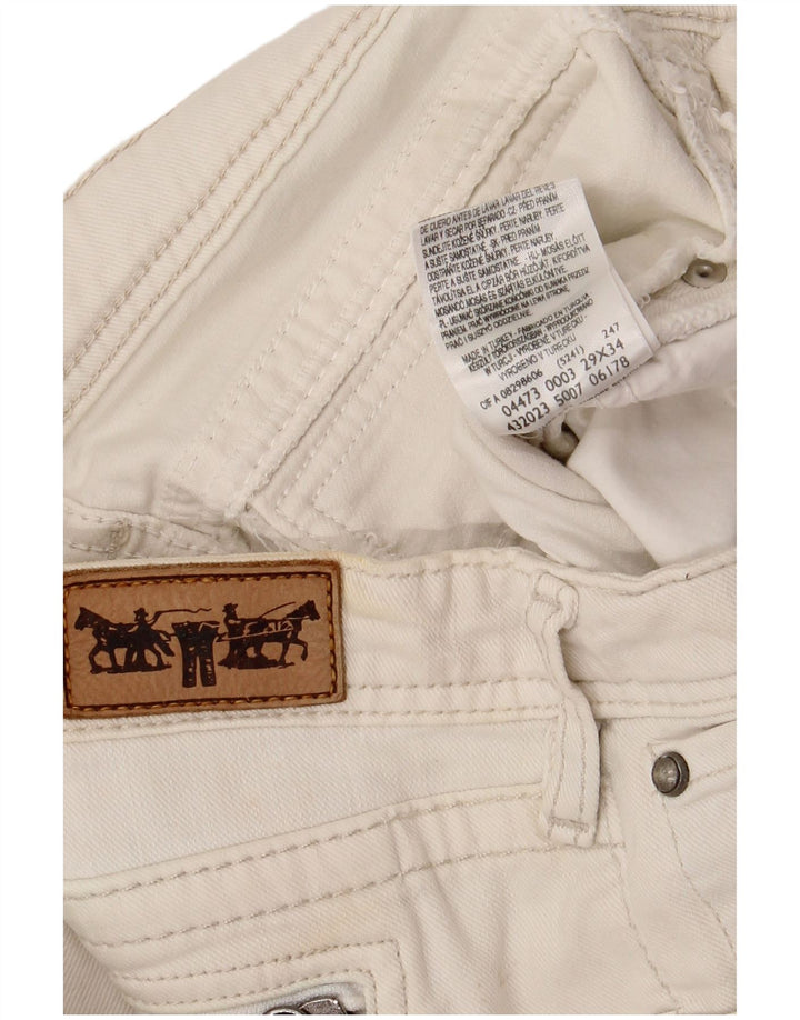 Jeans femininos Levi's Slim W29 L34 algodão branco