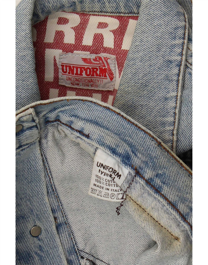 Jaqueta jeans uniforme para meninos 7-8 anos algodão azul