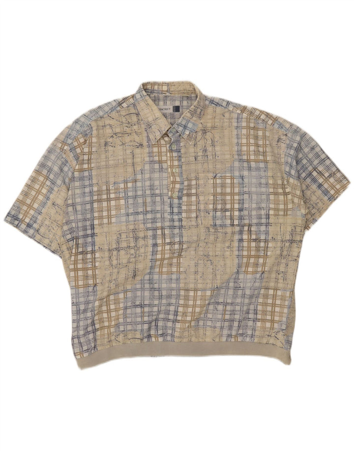 Pulôver masculino de manga curta Concret 2XL xadrez bege