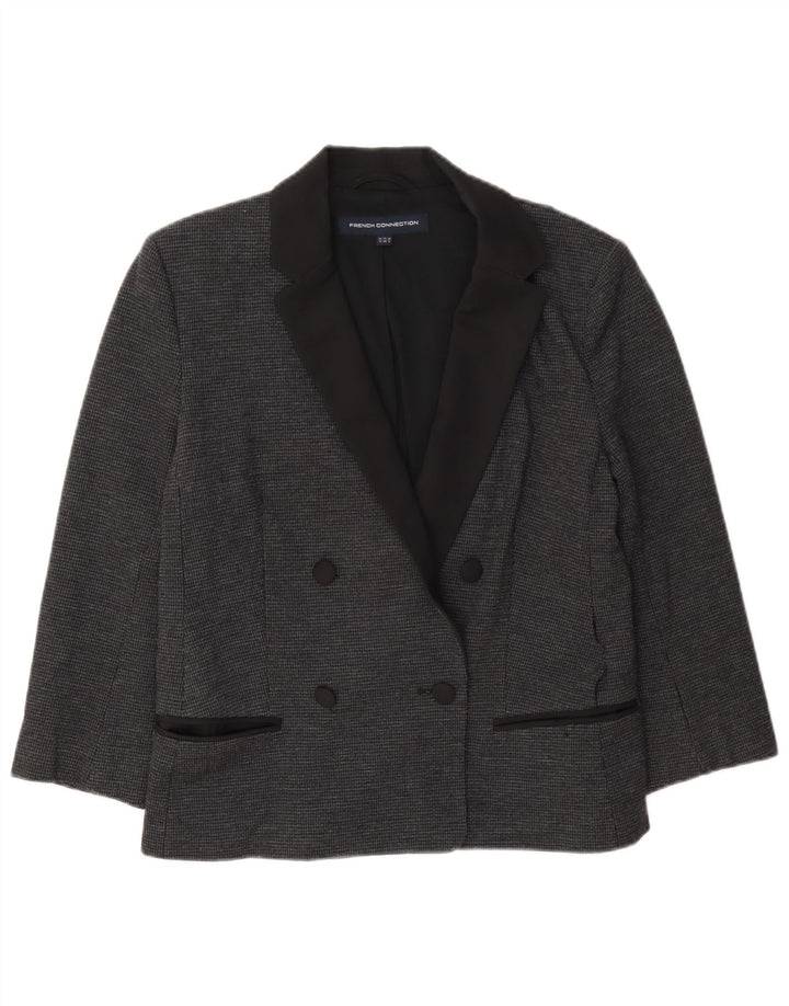 Jaqueta blazer feminina French Connection com peito duplo Reino Unido 12 cinza médio