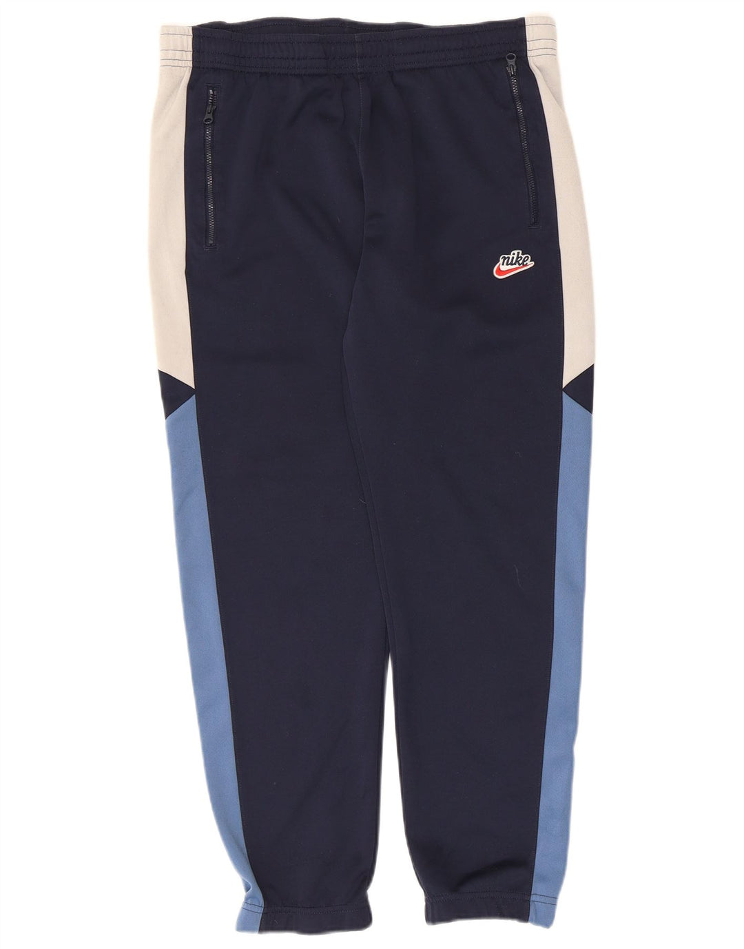 Calça de treino masculina Nike joggers pequeno azul marinho colorblock poliéster
