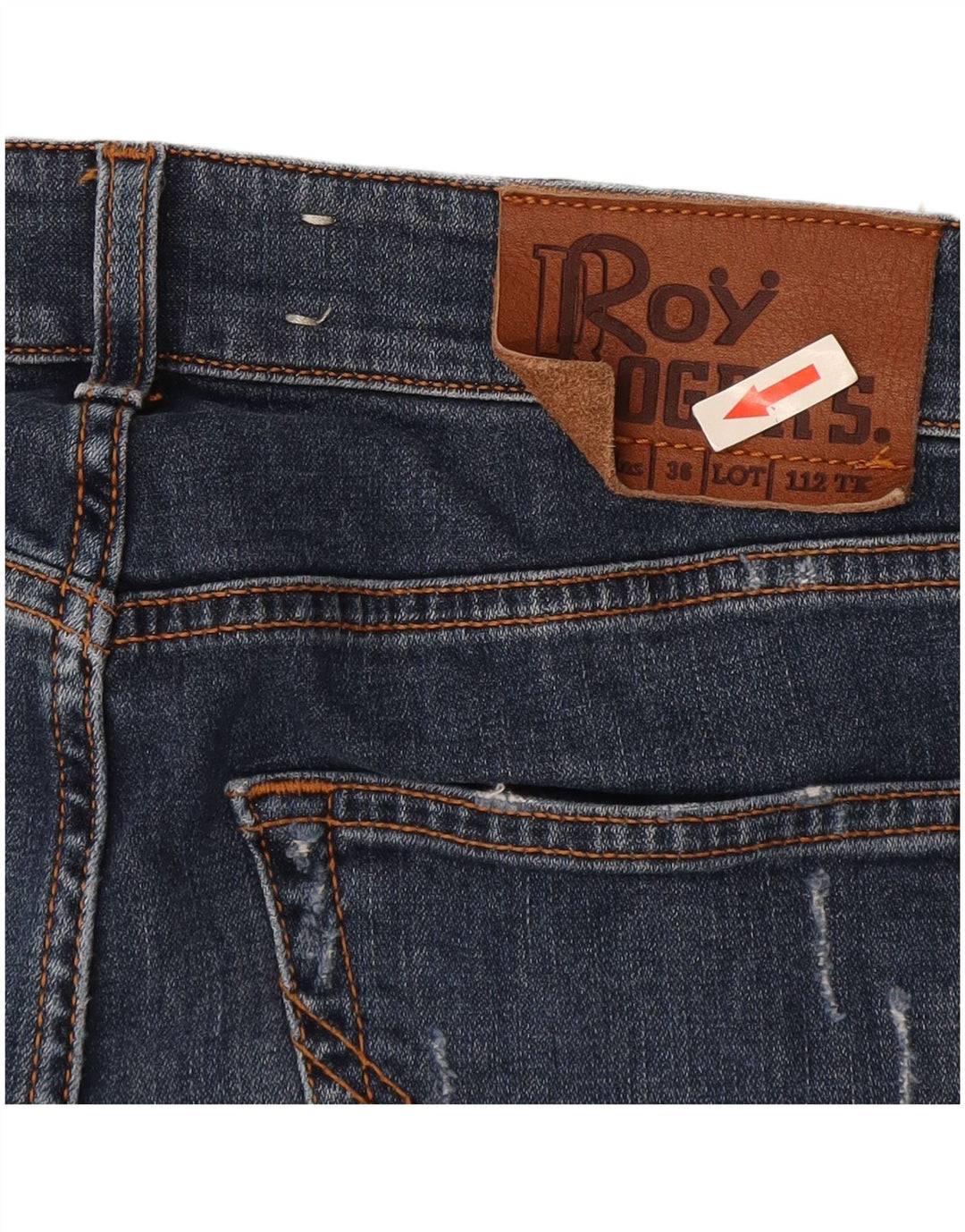 Calça jeans masculina Roy Rogers desgastada W34 L29 azul algodão
