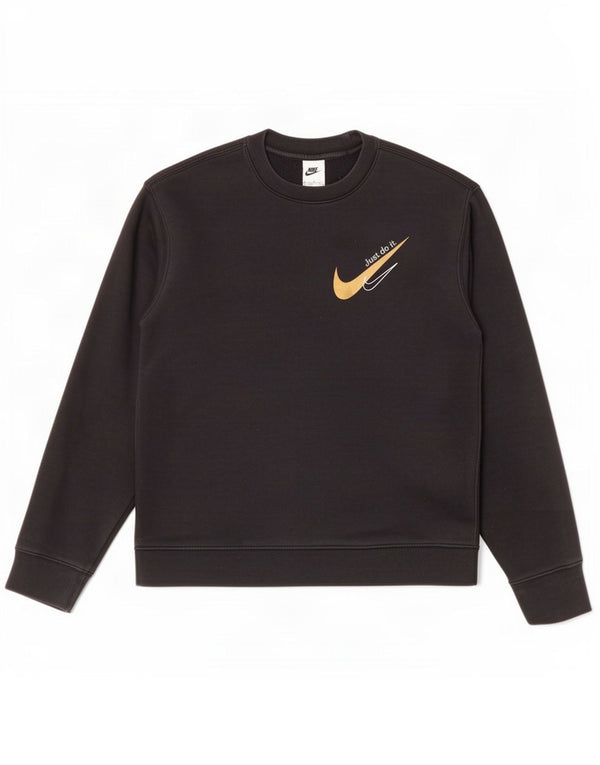 Nike masculino gráfico moletom jumper médio algodão preto