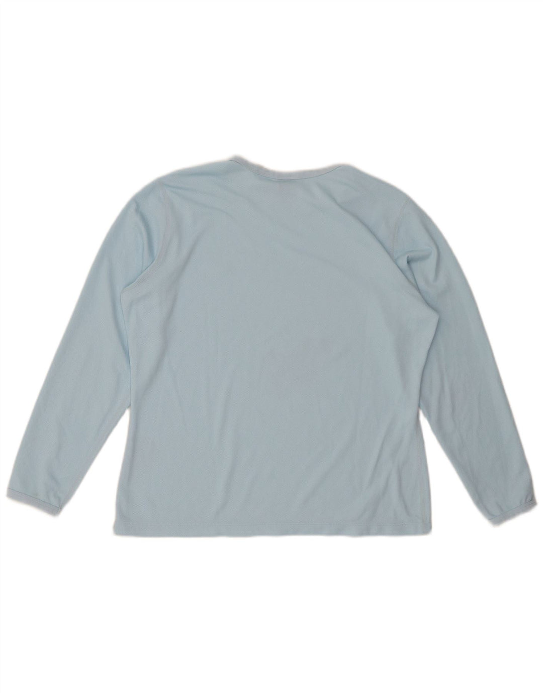 NIKE Womens Dri Fit Top Manga Longa EUA 12/14 Grande Azul Poliéster