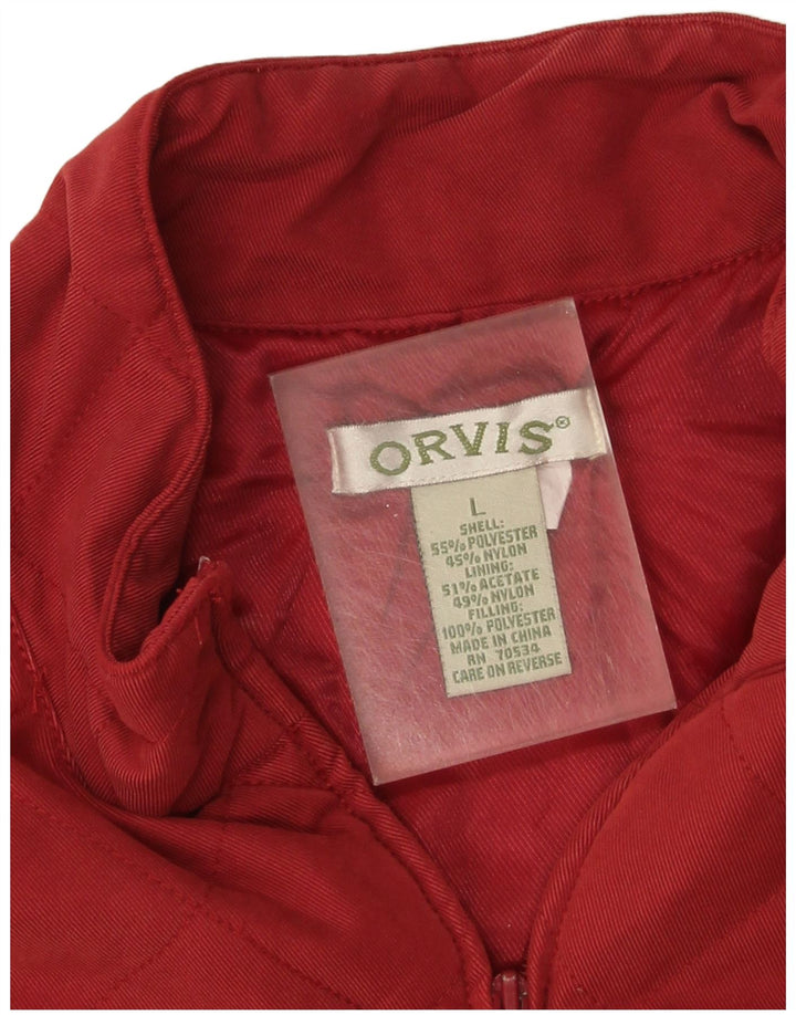 Colete acolchoado feminino Orvis UK 16 grande poliéster vermelho