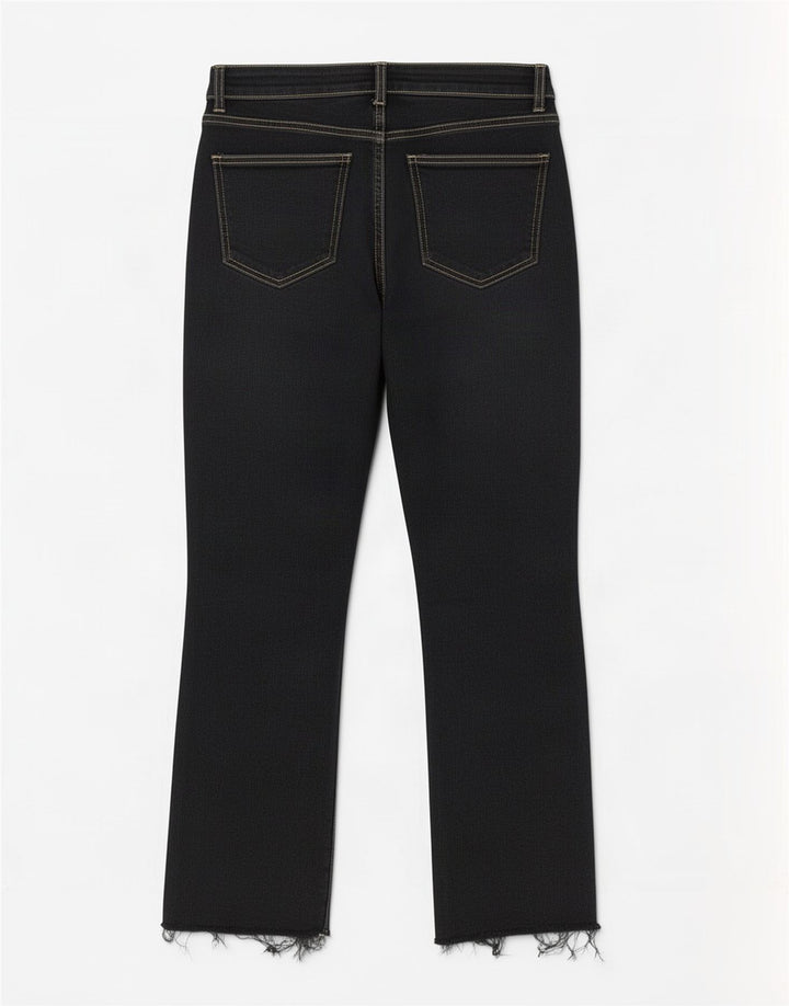Zara Calça Jeans Feminina Crop Bootcut EU 42 Grande W32 L26 Preto