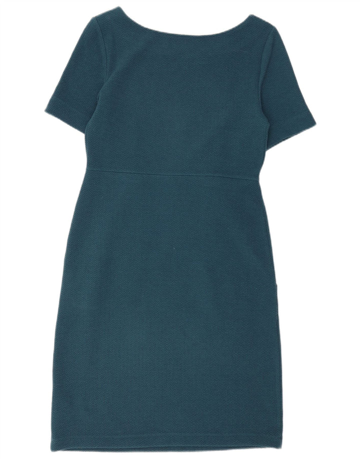 Vestido bainha feminino WHITE STUFF UK 10 pequeno azul marinho poliéster Chevron