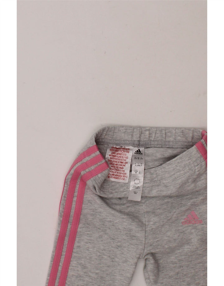 ADIDAS Baby Girls Tracksuit Trousers 6-9 Months  Grey Cotton Vintage Adidas and Second-Hand Adidas from Messina Hembry 