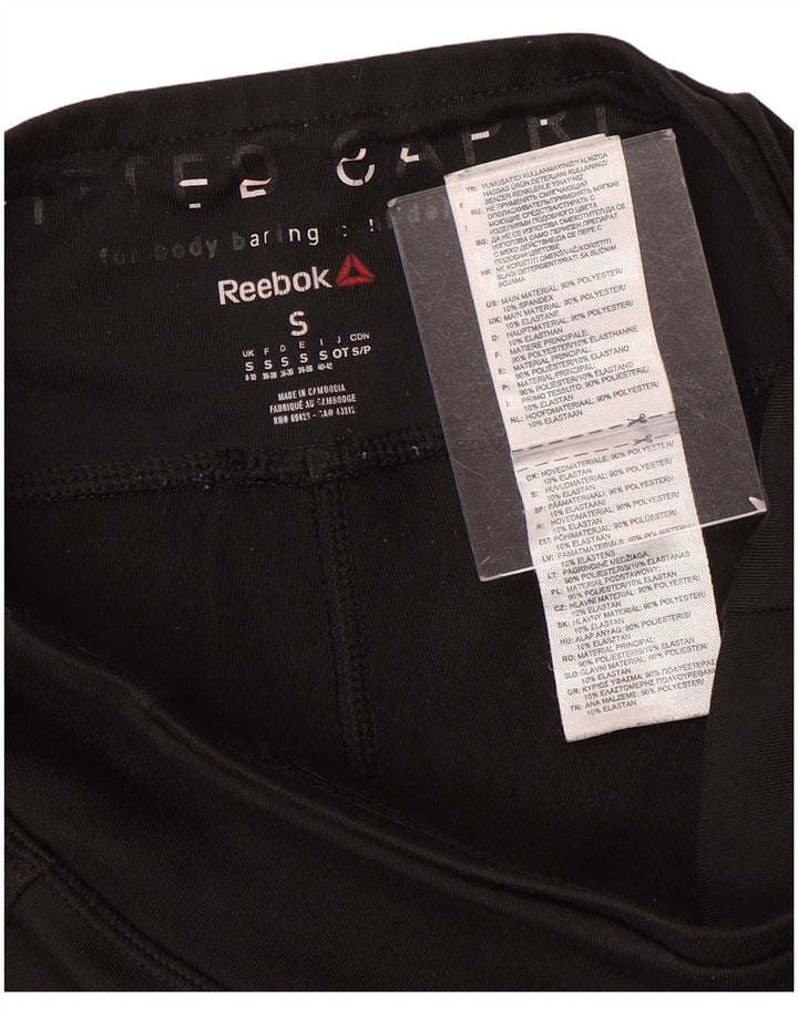 Leggings Capri Reebok Feminino UK 8/10 Pequeno Poliéster Preto