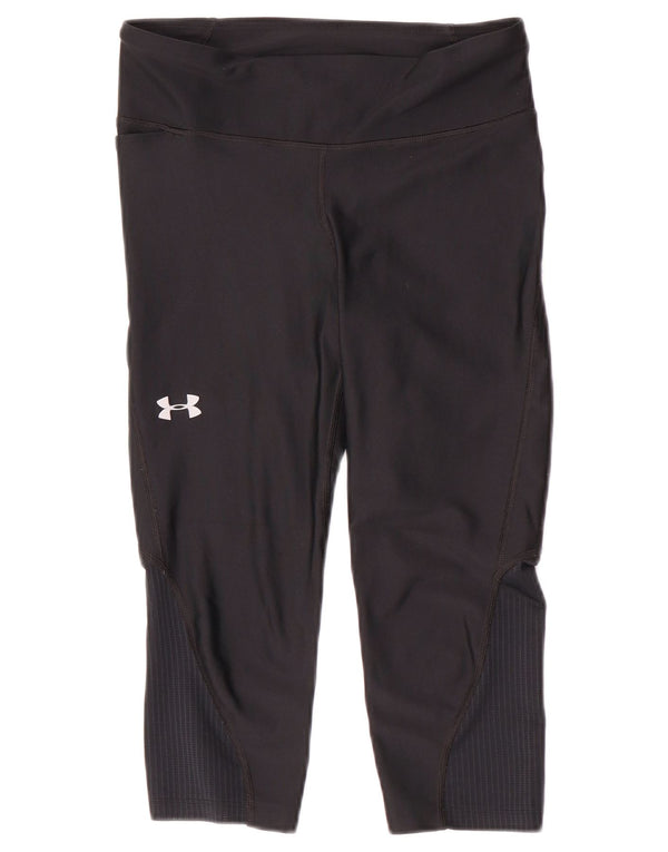 Under Armour Womens Heat Gear Capri Leggings Reino Unido 12 Médio Preto Sintético