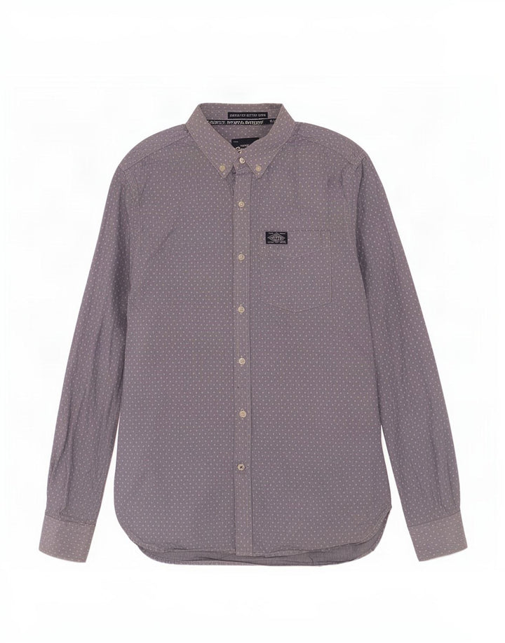 Camisa masculina Superdry algodão geométrico azul médio