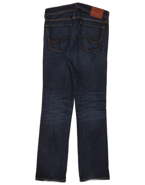 Jack & Jones Mens Clark Regular Fit Straight Jeans W30 L32 Azul Marinho Algodão