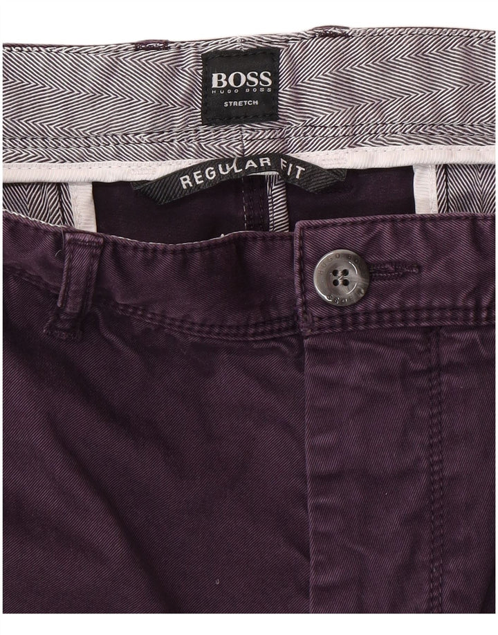 Calça chino masculina HUGO BOSS regular fit reta W38 L30 roxa