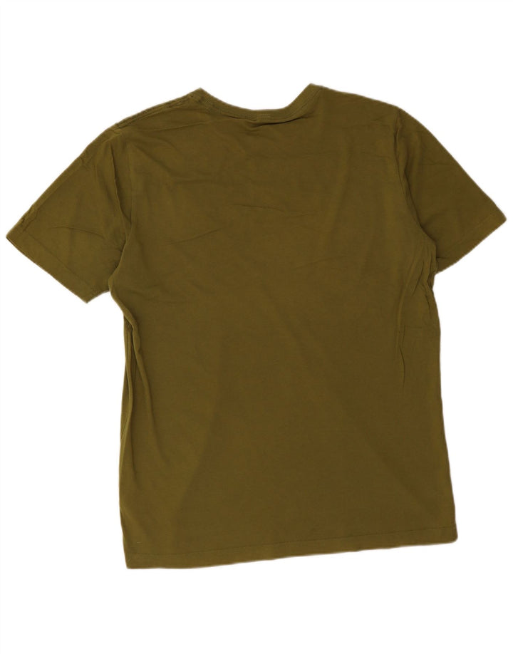 Puma Mens Graphic T-Shirt Top Médio Algodão Cáqui
