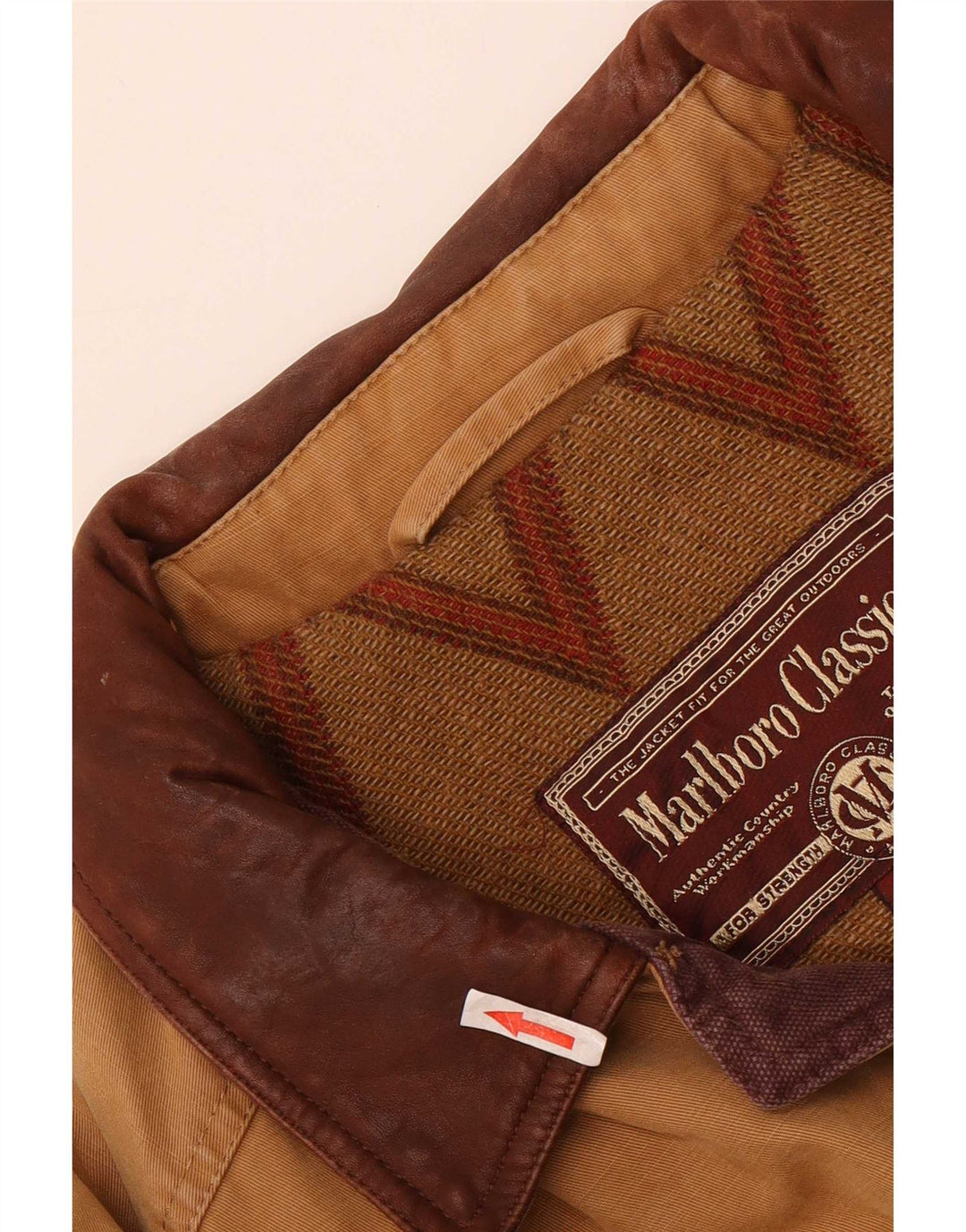 Jaqueta corta-vento masculina Marlboro Classics UK 42 XL algodão marrom