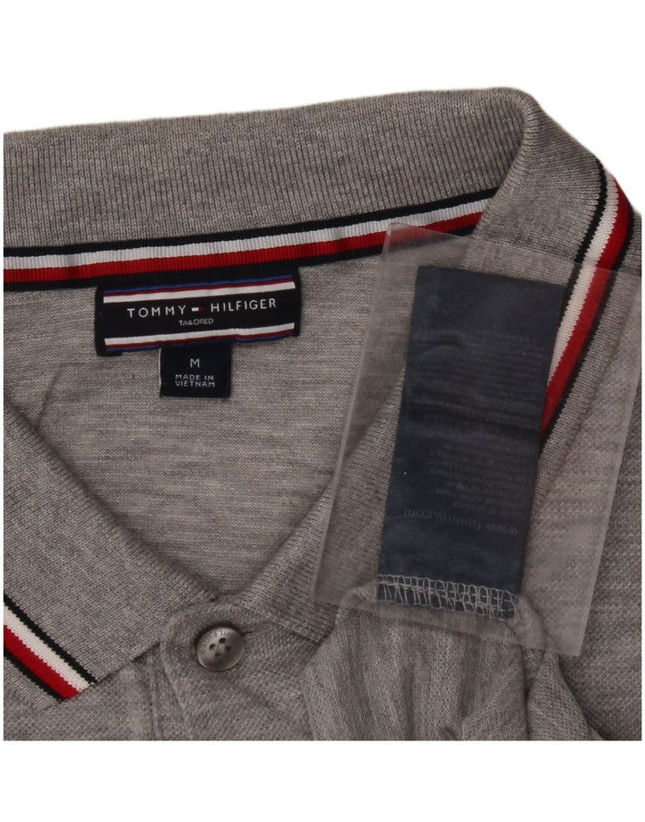 Camisa polo masculina TOMMY HILFIGER algodão cinza médio