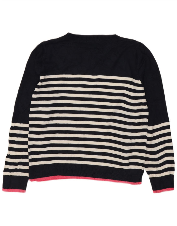 Suéter feminino Marks & Spencer com gola redonda Reino Unido 14 médio azul marinho