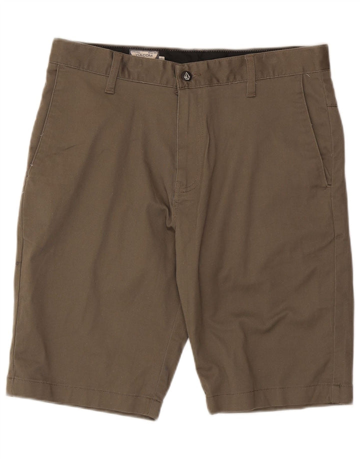 Volcom Mens Chino Shorts W32 Médio Algodão Cáqui