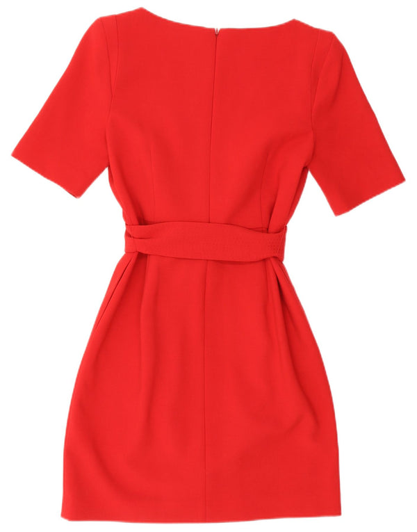 Vestido feminino Coast A-Line UK 12 poliéster vermelho médio