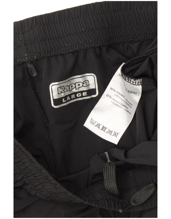KAPPA Mens Graphic Sport Shorts Grande Poliéster Preto