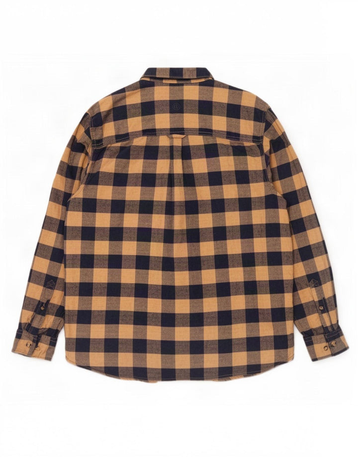 Camisa masculina de flanela Fat Face XL bege algodão guingão
