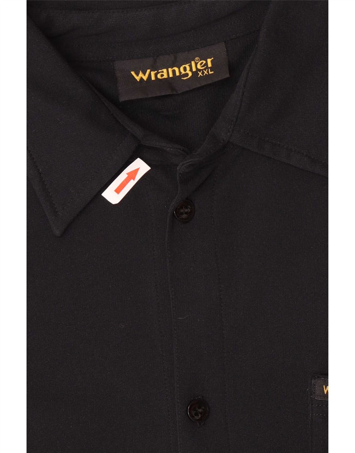 Camisa Wrangler masculina de manga curta 2XL poliamida preta